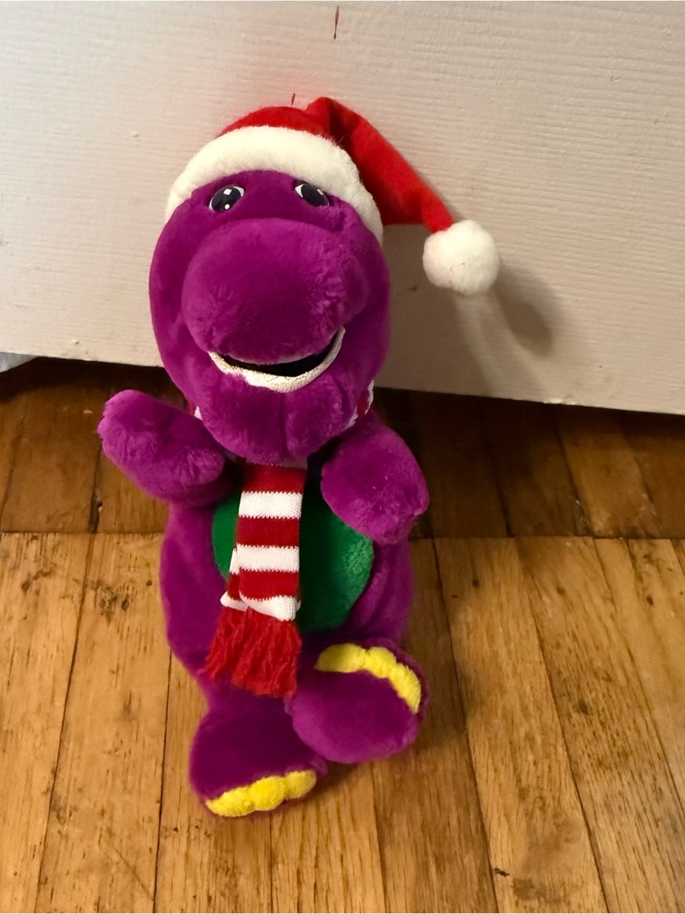 Barney the Purple Dinosaur Vintage 1992 Christmas Santa Plush
